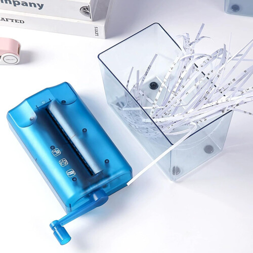 A6 Small Manual Shredder, Under Silicone NonSlip, for Documents, Home Office 2