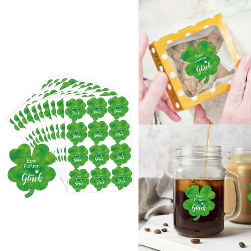 120Pcs Gift Wrapping Sticker Four Leaf Clovers Decorative 1