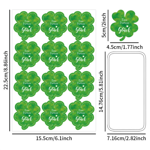 120Pcs Gift Wrapping Sticker Four Leaf Clovers Decorative 2
