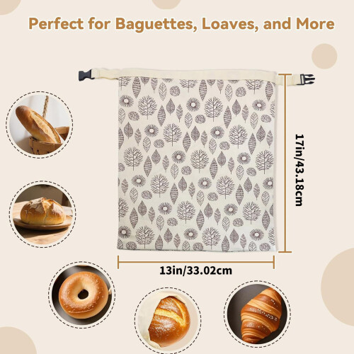 Multipurpose Bread Freezer Bag Cotton Fabric Reusable Designs 2