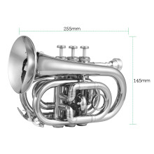 Bb-Trompete, Mini-Taschentrompete mit Mundstück,
