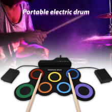 Elektrisches Schlagzeug, tragbares Drum-Pad-Kit, 7