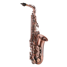 Saxophon, Rot, Antik-E-Messing, Material mit