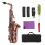 Saxophon, Rot, Antik-E-Messing, Material mit 9