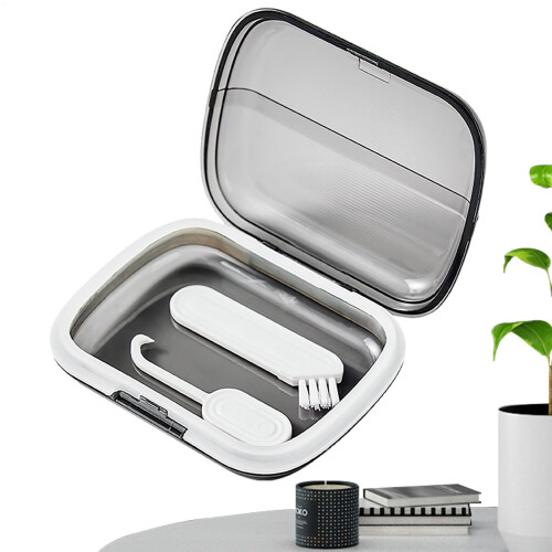 Dental retainer case, slim, odorless, alignment tray – portable denture case with braces removal tool