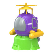 Sprinkler rocket toy, outdoor sprinkler for kids, water games Spray activities, helicopter design, fun interactive game for children in purple.