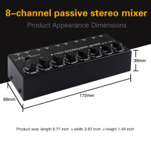 LYNEPAUAIO B066 Mini-Stereo-8-Kanal-Passivmixer,