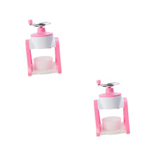 2 Pcs Ice Maker Ice Cracker Maker Shredder Making Tool ABS Snow Made Ice Shaver Manual For Home Pink Stainless Steel