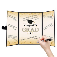 Graduation Guest Book, Memory Scrapbook, Keepsake, 8x10 Inches, Black