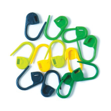 K10899 Locking Stitch Markers Mixed Green Blue Yellow Pack of 30