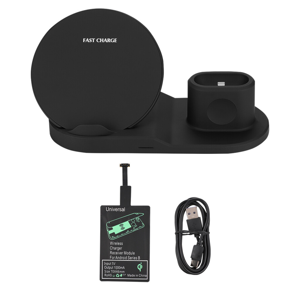 Wireless Charging Station For Apple Devices, Fast Charging Wireless Charger Dock With Built In Iwatch Magnetic Charger, 3 In 1 Charging Stand Compatib 9486358080481