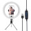 Selfie Ring Light with Tripod Stand Dimmable LED Ring Light for iPhone Android YouTube Makeup Live Streaming - Color Modes Stepless Dimming Brightness 7