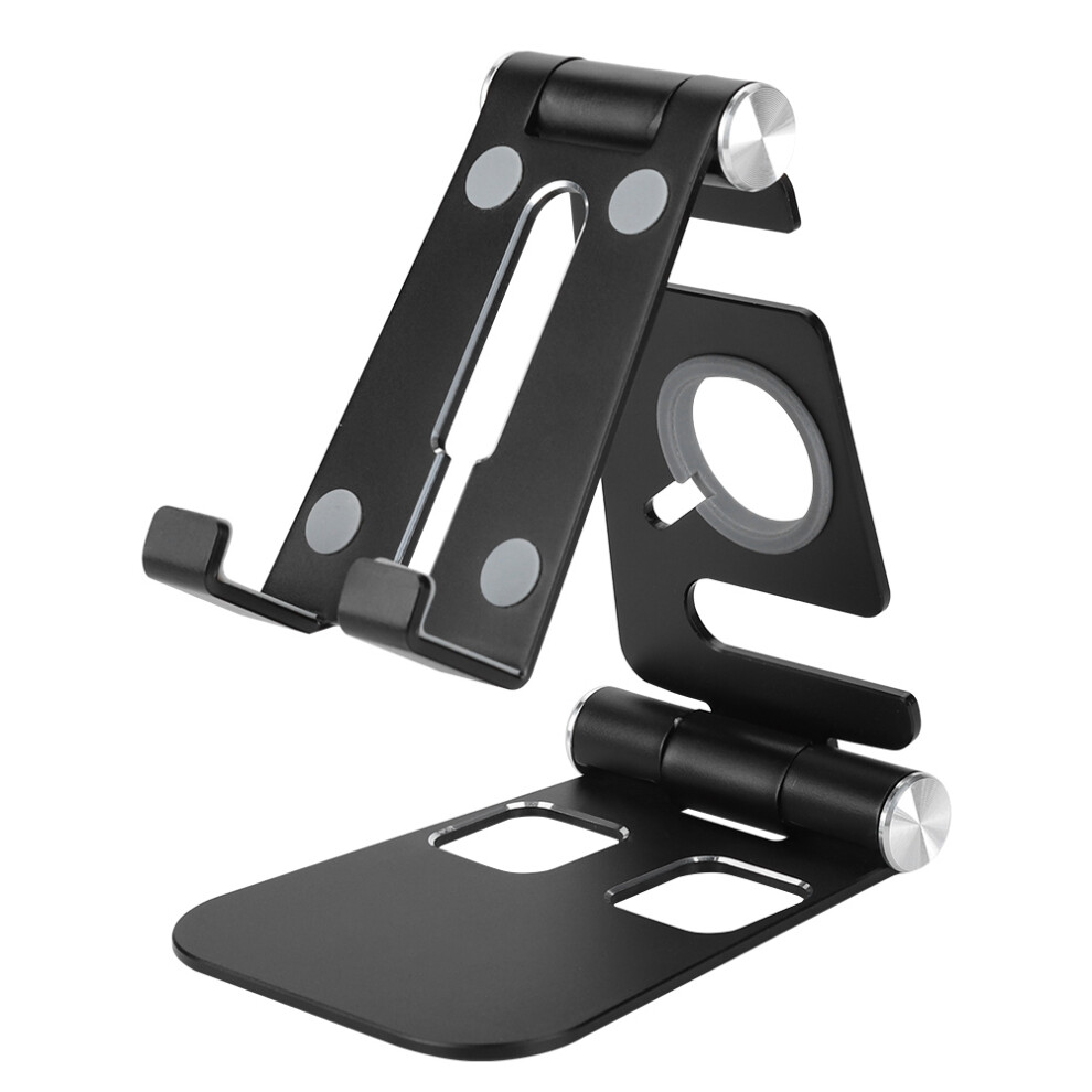 Adjustable Cell Phone Stand Desktop Holder Foldable Cradle Dock With Universal Compatibility Sturdy Aluminum Construction Compatible With All 4-8" Sma 9486358080771
