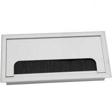 Kabeldoorvoer voor bureau in thuiskantoor, kabelorganizer van aluminiumlegering met klep voor entertainmentsystemen, corrosiebestendig, duurzaam en