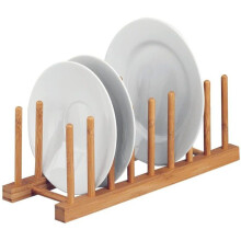 Porta coperchi per pentole, ideale per cucine compatte, in materiale ecologico, e scolabottiglie.