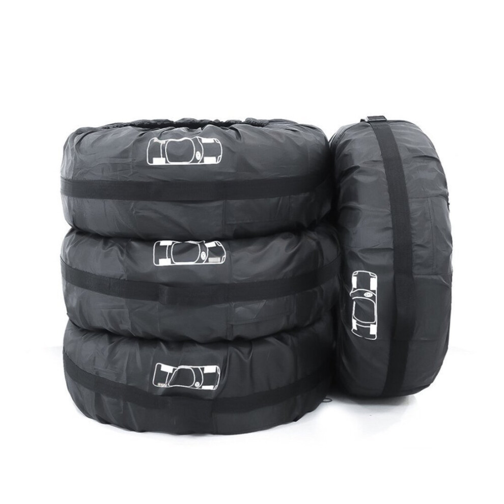Tire Tote 4 All-Season Use, Waterproof Dustproof Spare Tire Cover W/ Handle 4 Easy Transportation, Reinforced Straps & Storage Pocket 9139052953970