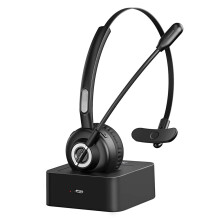 Kabelloses Headset, einfache Bedienung und lange Akkulaufzeit, Bluetooth-Headset mit Mikrofon für die Arbeit, Mehrpunktverbindung für nahtloses