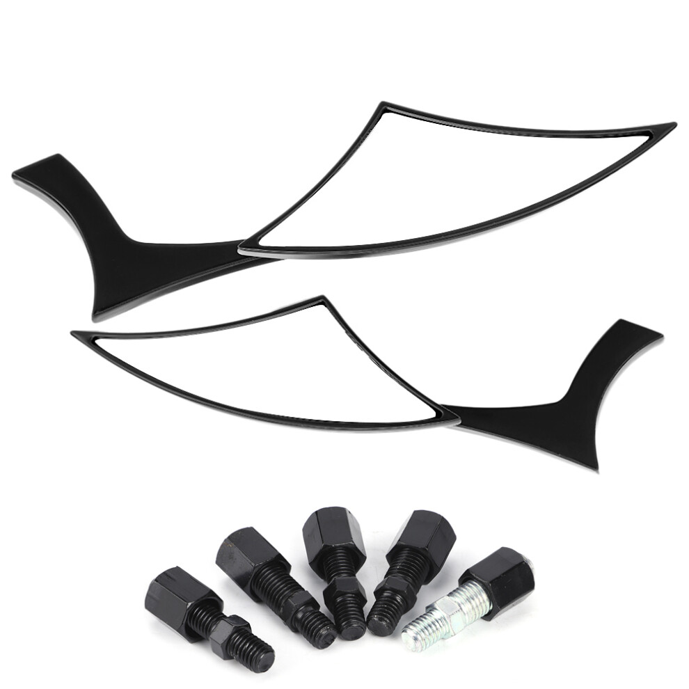 Rectangle Motorcycle Bobber Mirrors Aluminum Alloy Construction Waterproof Motorcycle Rear View Mirrors Mirrors Reducing Glare Universal Black/Blue 9139052926158