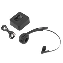 Kabelloses Bluetooth-Headset mit geräuschunterdrückendem Mikrofon, Multipoint-Verbindung, Ladestation und breiter Kompatibilität für