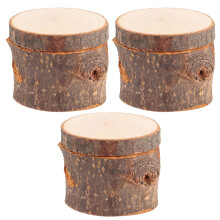 Rustic Wedding Accessories, Natural Wood Decorative Items Wedding Ring Holders for Weddings Engagement Anniversary Valentine's Day Gifts (3Pcs)