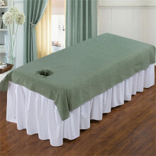 Massage Table Sheet with Face Hole, Cotton, Washable, Green, 80x200 cm