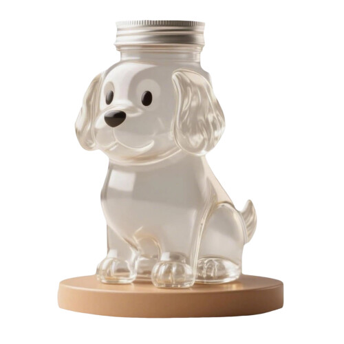 Moderne, durchsichtige Tierfutterhalter-Kleiner Golden Retriev