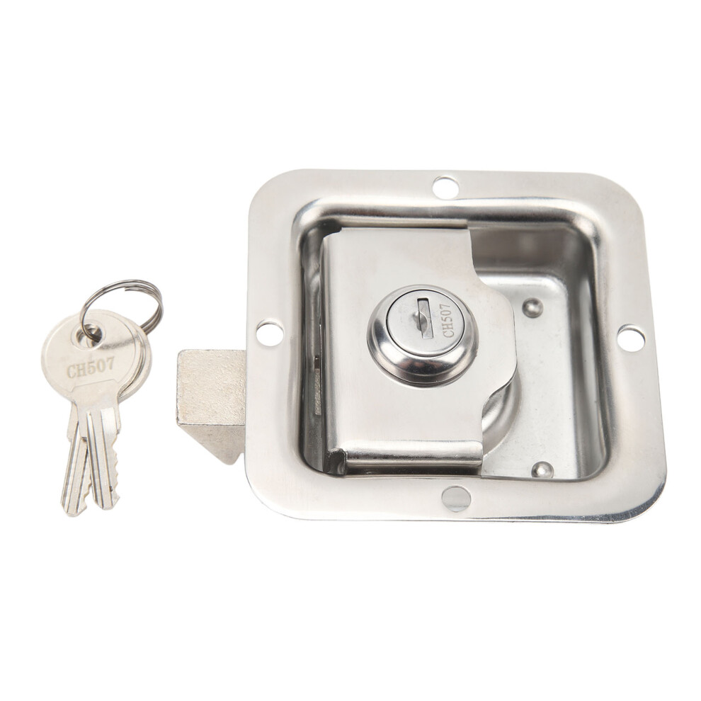 T Handle Latches W/ Lock Tool Box Latch 4 Trucks, Heavy Duty Industrial Grade Folding W/ Gasket Single Point Latch Highly Polished Stainless Steel 9139052021860