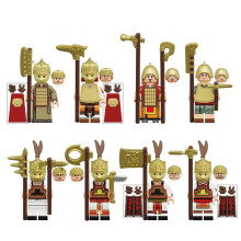 8pcs Ancient Soldiers Renzi Shang Dynasty Zhou Dynasty Clothing Brigade Commander Tiger Ben Division Commander Legion Minifigures Toys