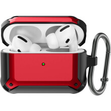 AirPods Pro Armor -sarjan iskunkestävä suojakotelo, sotilasluokan kestävä TPU, turvalukko, helppo langaton lataustuki ja LED-merkkivalo