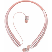 Bluetooth 5.0-hörlurar med halsband, svettåliga stereohörlurar med infällbar hörlur, brusreducerande trådlösa hörlurar för sport och kontor