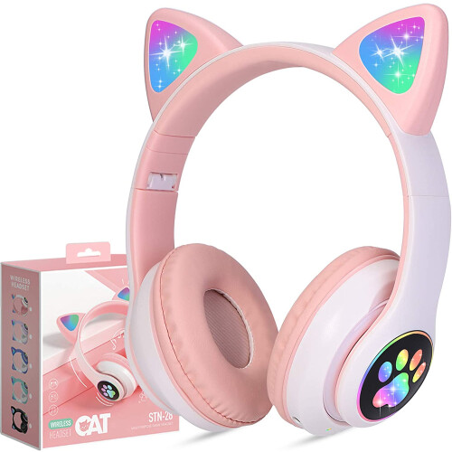Ακουστικά για παιδιά Cat Ear, ασφαλέστερη ποιότητα ήχου στούντιο και πολύχρωμα φώτα