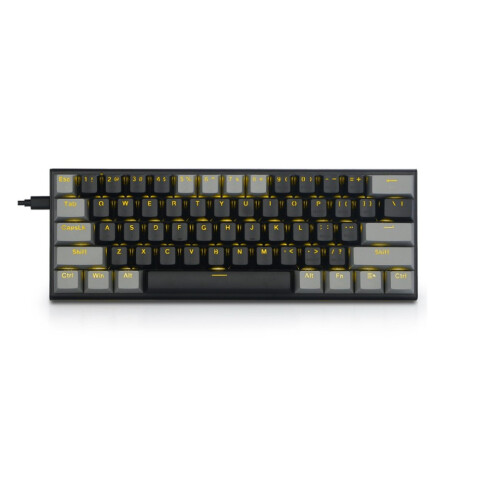 Compact Gaming Keyboard, Full Keys Programmable Wireless Bluetooth 60% Mini Design (61 Keys), With Extended Battery Life, Red Switches, And Solid Colo 1