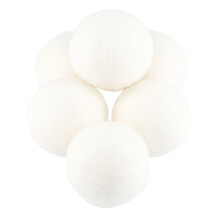 Wool Dryer Balls, Natural Fabric Softener Alternative, Eco-Friendly Laundry, Static Reducer For Quick, Healthy Drying, Reusable Organic Wool (6Pcs)
