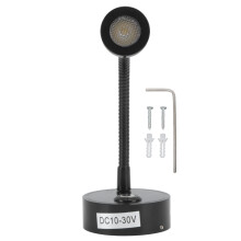 Lampa ścienna do czytania z dotykowym ściemniaczem, 3 lampki nocne LED o temperaturze barwowej, 4 elastyczne uchwyty RVS, funkcja ładowania USB,