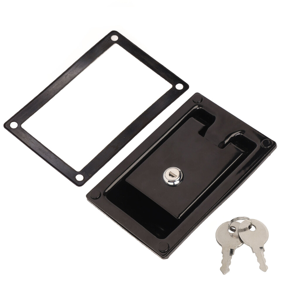 Trailer Paddle Door Lock, Flush Mount, Toolbox Handle Latch W/ Heavy Duty Steel Construction & Anti-Theft Locking Mechanism, Includes 2 Keys 4 Secure 9139052021761