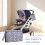 Foldable Changing Mat  Waterproof Bed Protector, Travel Mat for Pushchair Grey stripes 2