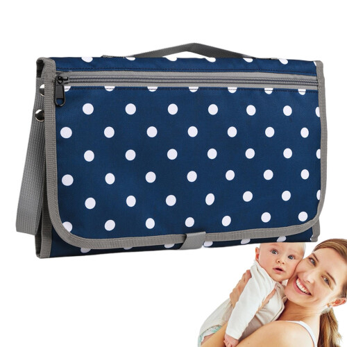 Foldable Kids Potty Training Pipi Pad with white dots on blue background