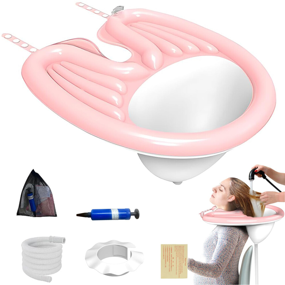 Pink Portable Inflatable Hair Washing Basin For Disabled, Elderly, Pregnant (Pink)