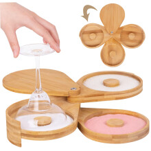 Margarita Salt Rimmer 3Tier Bamboo Bar Glass Rimmer with Sponge Top Tray