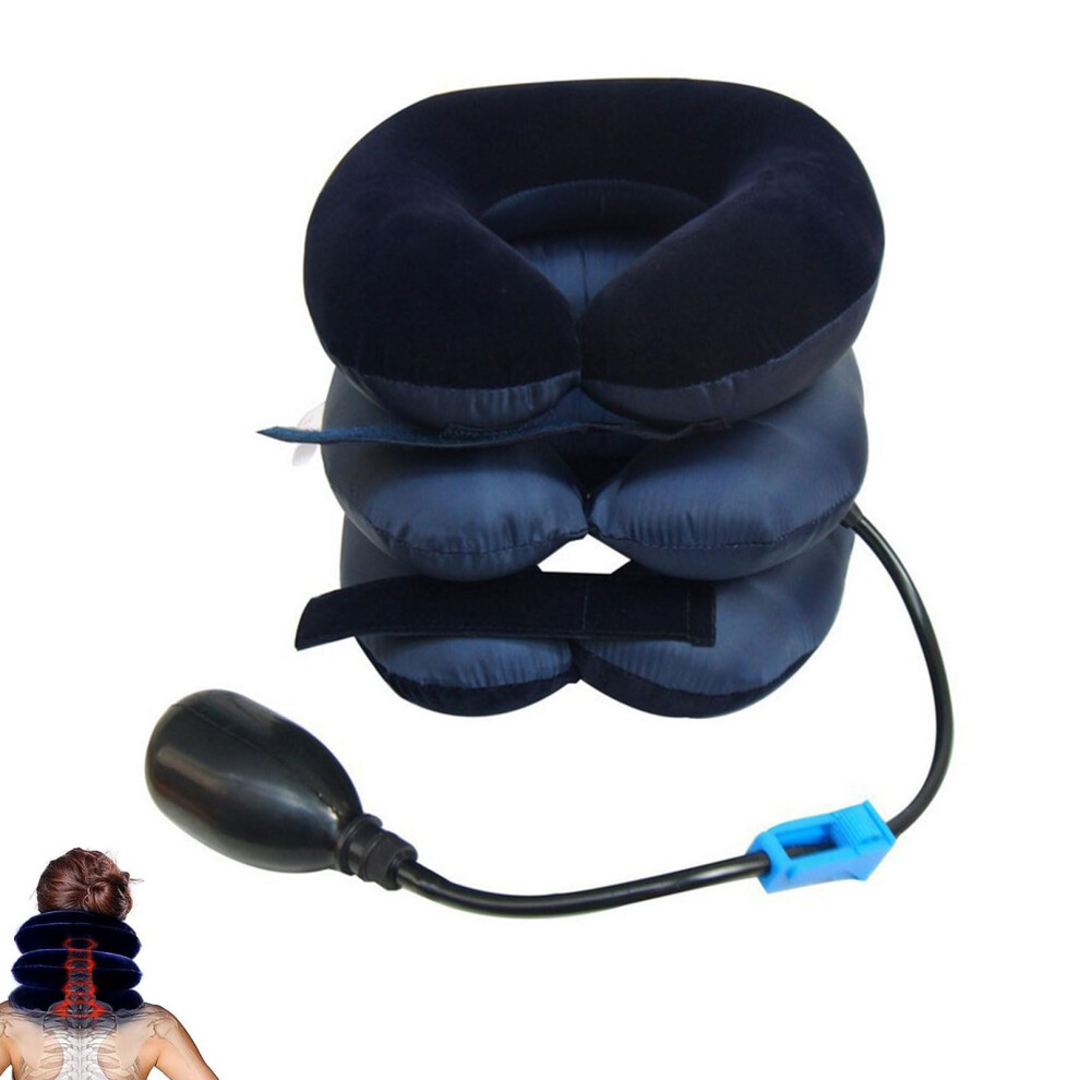 Cervical Neck Traction Device, Neck Pull Device, Neck Support, Neck Brace for Neck Pain and Support, for Relief of Cervical Spine Pressure, Blue