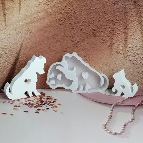 Durability Elastics Dog Cats Statue Silicone Mold for Cement 1