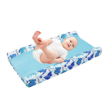 Baby Changing Mat Cover, Neutral Fitted Changing Mat Leaves Extra Soft Muslin Fitted Changing Mat Cover for Baby Girls Boys Blue