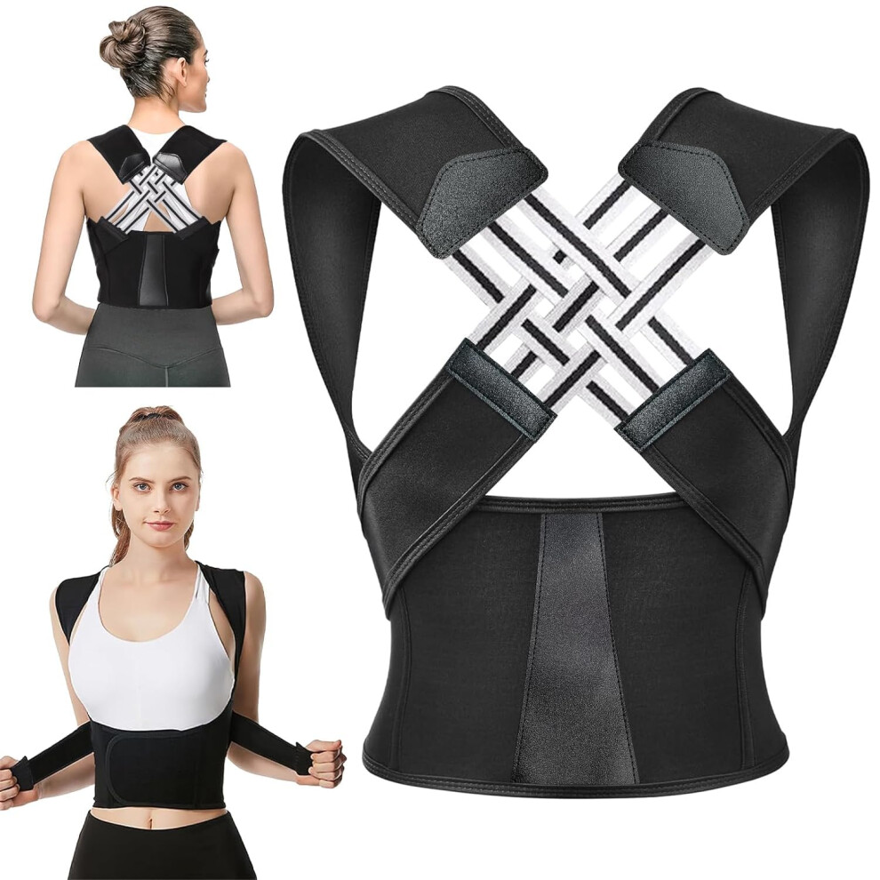 Posture Corrector, Adjustable Back Straightener, Breathable Shoulder Strap, Back Support for Office, Home, Gym, XL