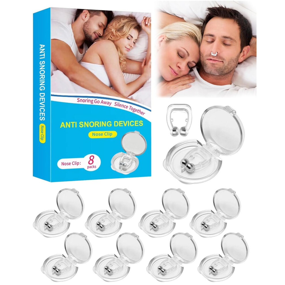 8 PCS AntiSnoring Nasal Clip Nose Expander Snoring Stopper Reusable Nose Clip for Snoring Relief Anti Snore Nasal Clip