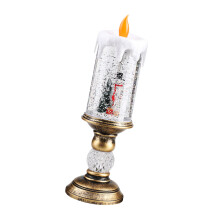 Christmas Snow Globe Lamp Dynamic Snow Effect-snowman candle
