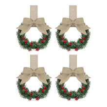 Plastic Closet Rings Set for Festival Home-Light Yellow 4pcs