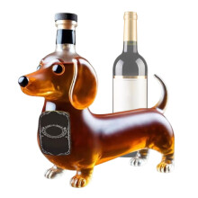 Decorative DachshundShaped Liquor Bottles Decorative Animal Statue Wine Containers, Transparent Decanter for Birthday Housewarming