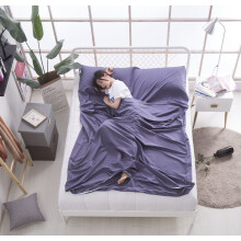 Cotton sleeping bag liner, camping travel bed for teenagers, outdoor, picnic, travel, hostels, picnic, airplanes, trains (Cyan, 214 x 188 cm)