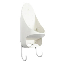 Ironing board holder, wallmounted, iron hanger, storage shelf, ironing board stand, clothing, ironing board holder (WHITE)