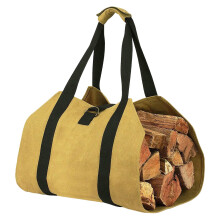 Storage bag for firewood, waxed canvas, outdoor, camping, logs for carrying bag, firewood holder with handles